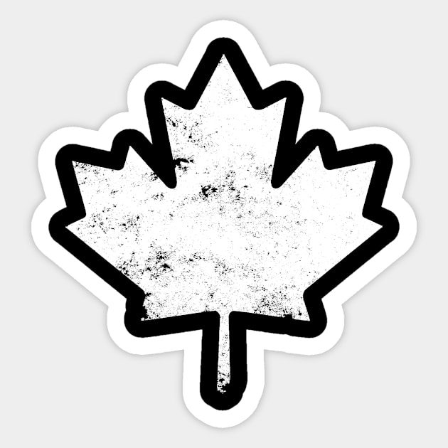 White Distressed Canada Maple Leaf Sticker by DazzlingApparel